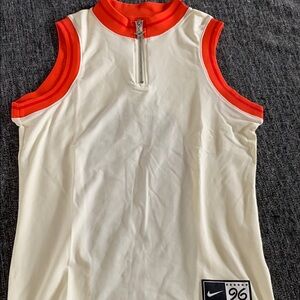 Nike Cream and Orange Sleeveless Top